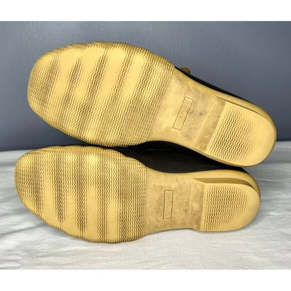 Sperry Saltwater Duck Boots Womens Size 6.5 Brown Leather Rubber Side Zip - Picture 7 of 13